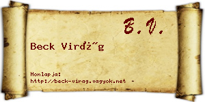 Beck Virág névjegykártya